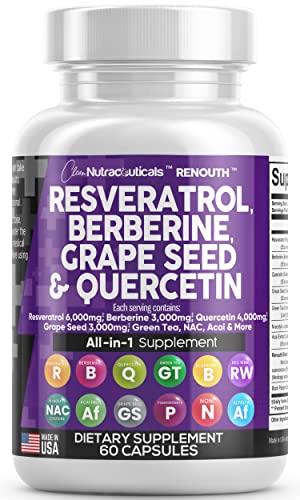 Resveratrol 6000mg Berberine 3000mg Grape Seed Extract 3000mg Clean Nutraceuticals Au supplements