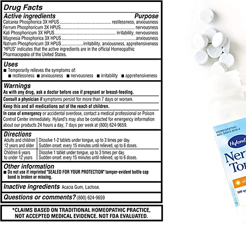 Hyland's Naturals Nerve Tonic Stress Relief Tablets, Natural Relief of Restlessness, Nervousness Hyland's Au supplements