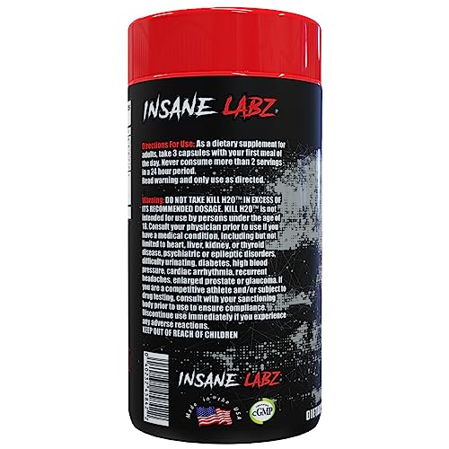 Insane Labz Kill H20, AMPiberry Infused Diuretic, Reduce Water Retention and Bloating Relief Insane Labz Au supplements