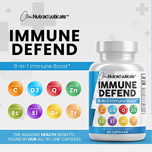 Immune Defense Support Supplement 8 in 1 w/Zinc 50mg Quercetin, VIT C Clean Nutraceuticals Au supplements