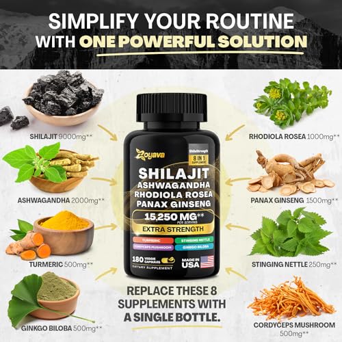 Zoyava Shilajit 9000MG Radiant Health Blend Ashwagandha 2000MG Rhodiola Rosea Zoyava Au supplements