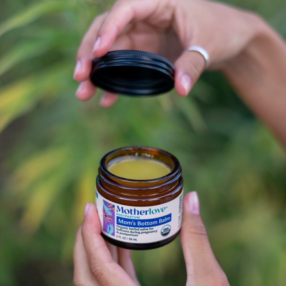 Motherlove Mom's Bottom Balm (1 oz) Organic Herbal Salve w/Witch Hazel for Bottoms During Pregnancy & Postpartum —Non-GMO Ointment Motherlove Au supplements
