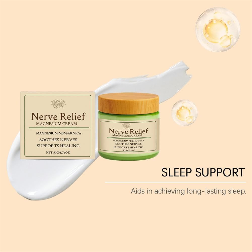 Total Relief Magnesium Cream for Nerve Relief with MSM & Arnica — Soothing Topical Support for Neuropathy & Muscle Relaxation — 2 Pack Value Set (3.52oz Total) Generic Au supplements