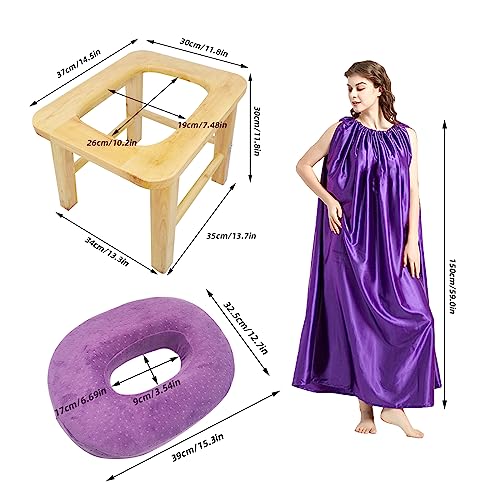 ElasignShopo Yoni Seat Kit, Wooden Vaginial Steaming Stool Chair Set with Gown for Feminine ElasignShopo Au supplements