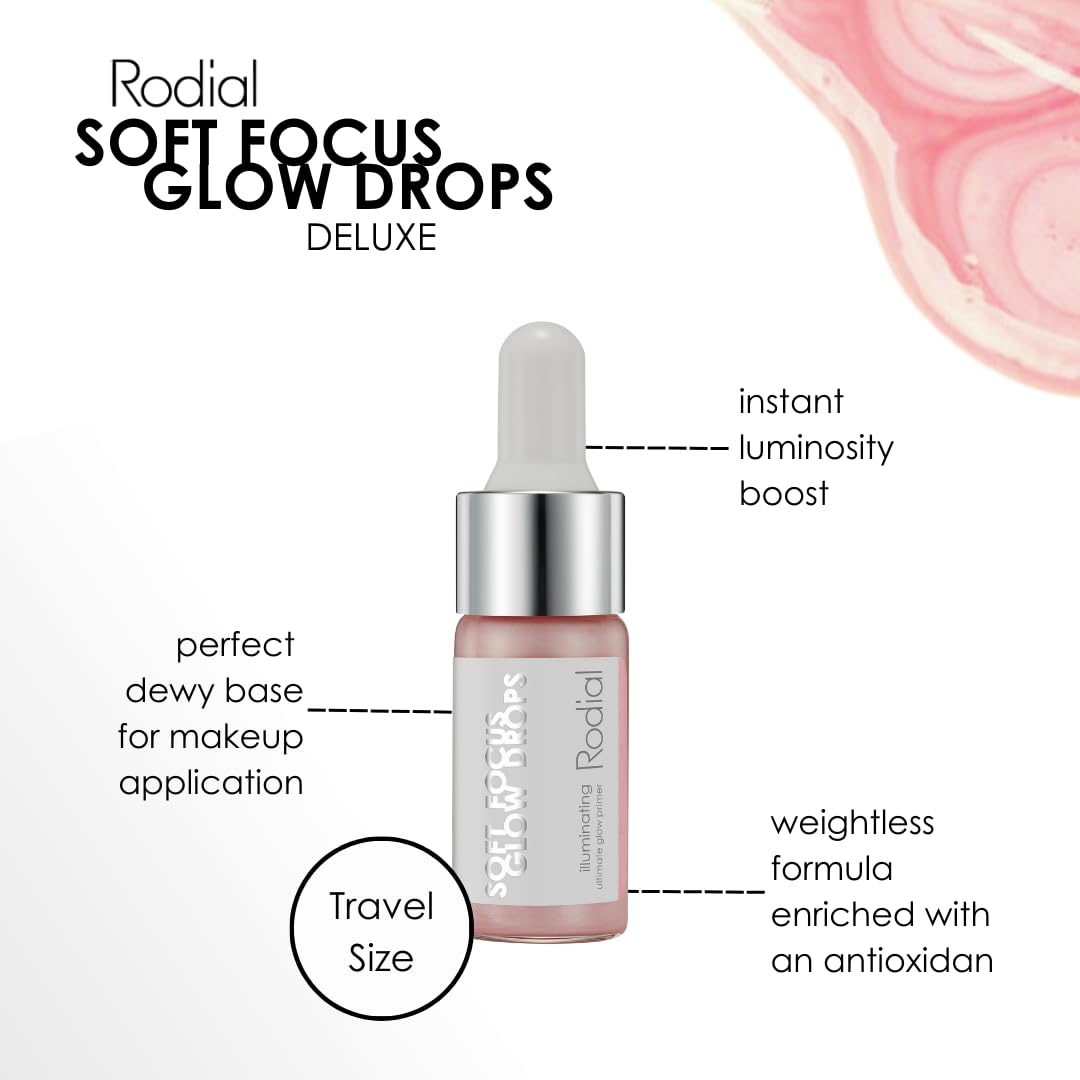 Rodial Soft Focus Glow Booster Drops 0.3 Deluxe fl oz, Illuminating Skin Serum with Glycerin and Antioxidants, Perfectioning and Smoothing Dewy Makeup Base, Weightless Formula Rodial Au supplements