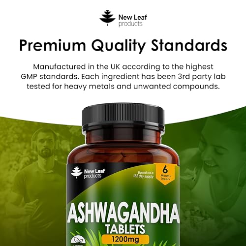 Ashwagandha 1200mg - 365 Vegan Tablets Pure High Strength Ashwagandha Root NEW LEAF PRODUCTS Au supplements