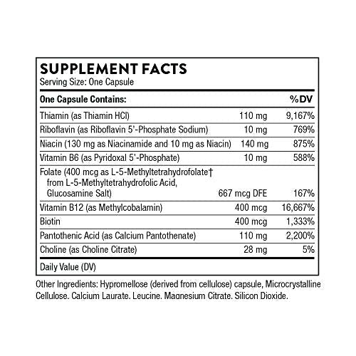 THORNE Basic B-Complex - Tissue-Ready Vitamin B Complex Supplement with Choline THORNE Au supplements