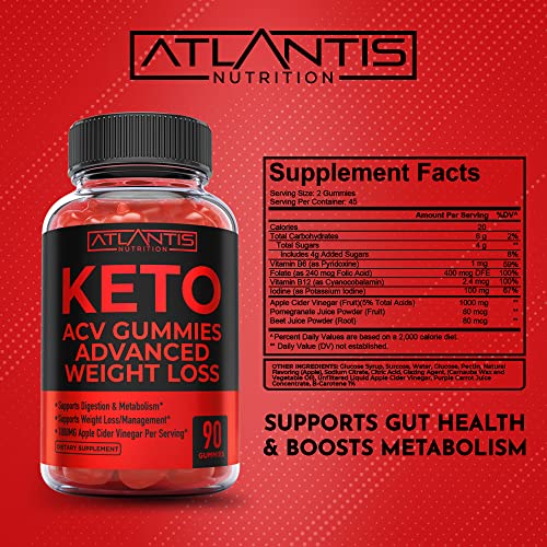 Keto ACV Gummies for Weight Loss - Supports Digestion, Advanced Weight Loss, Detox Atlantis Nutrition Au supplements