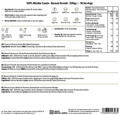 Protein Works 100% Micellar Casein Protein Powder | Slow Release Protein Shake | Amino Acids Protein Works Au supplements