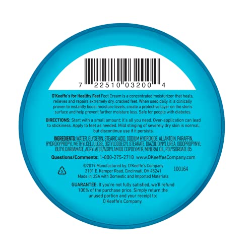 O'Keeffe's for Healthy Feet Foot Cream, Guaranteed Relief for Extremely Dry, Cracked Feet O'Keeffe's Au supplements