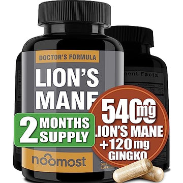NooMost Organic Lions Mane Supplement Capsules 5400mg, Ginkgo Biloba 120mg NooMost Au supplements