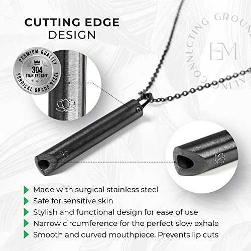 Mindful Breathing Necklace for Anxiety Stress Relief - Earth and Moon Stainless Steel Anxiety EARTH AND MOON Au supplements
