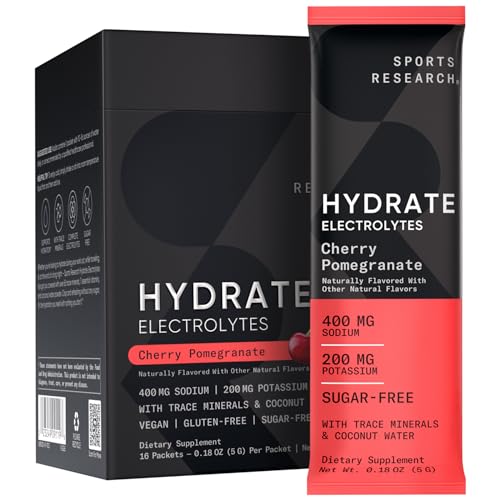 Sports Research Hydrate Electrolytes Powder Packets - Sugar-Free & Naturally Flavored Sports Research Au supplements