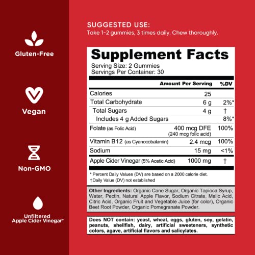 Goli Nutritional Supplement, Apple Cider Vinegar Gummy Vitamins - 300 Count - Vitamins B Goli Au supplements
