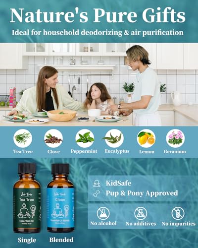 VTS Waterless Diffuser with Essential Oils Set, Tea Tree Essential Oil Aromatherapy Gift Set VEDA TINDA SCENT Au supplements