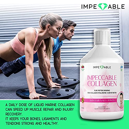 IMPECCABLE Collagen 10.000mg hydrolyzed Sugar Free Liquid Marine Collagen | Supplements for Women and Men Impeccable Au supplements