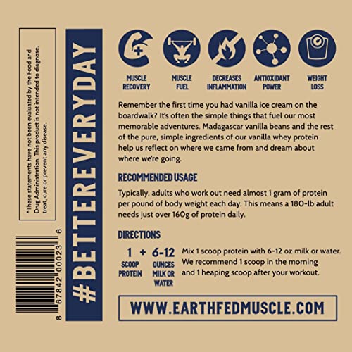 Earth Fed Muscle Whey Back Vanilla Truly Grass Fed Whey 2lb - No Fillers, Flow Agents Earth Fed Muscle Au supplements