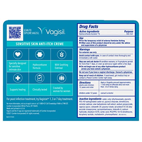 Vagisil Maximum Strength Feminine Anti-Itch Cream for Women, Sensitive Skin Formula with Hydrocortisone Vagisil Au supplements