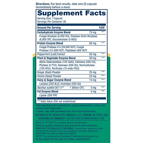 Renew Life Digestive Duo Probiotic + Enzymes; Probiotic Promotes Digestive Health Renew Life Au supplements