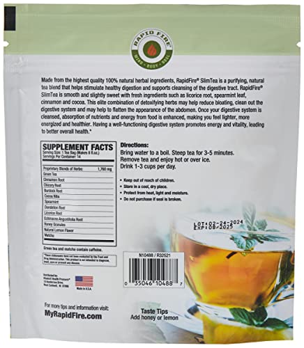 Rapid Fire Slim Tea 14 Day Herbal Teatox, Blend of Natural Herbs and Botanicals, Supports Healthy SNS Au supplements