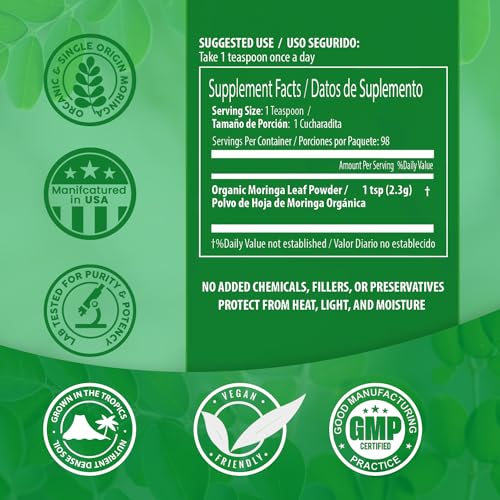 PURA VIDA MORINGA Moringa Powder Organic Single Origin - Premium 100% Leaf Powder PURA VIDA MORINGA Au supplements