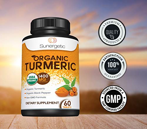 USDA Certified Organic Turmeric Supplement – Includes Organic Turmeric & Organic Black Sunergetic Au supplements