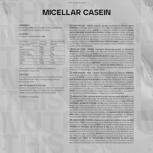 Bulk Micellar Casein Protein Powder, Protein Shake, Strawberry, 500 g, Packaging May Vary Bulk Au supplements