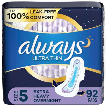 Always Ultra Thin Feminine Pads for Women, Size 5, Extra Heavy, Overnight Absorbency Always Au supplements
