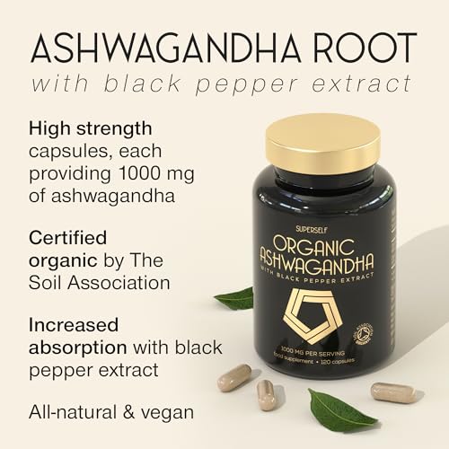 Organic Ashwagandha High Strength - 1000mg Ashwagandha Capsules - Pure Ashwagand SuperSelf Au supplements