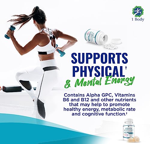 1 Body Brain Support: Twin Pack - 90 Capsules Each - Alpha GPC 1 Body Au supplements