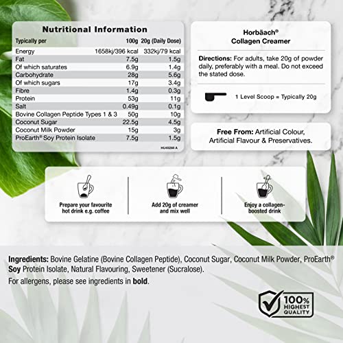 Collagen Creamer for Coffee | Vanilla Flavour | Type 1 & 3 Collagen Peptides Horbäach Au supplements