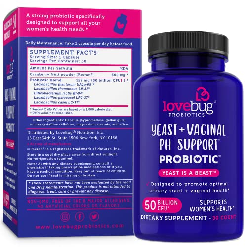 Lovebug Yeast + Vaginal pH Support | Clinically Studied Ingredients for Yeast & UTIs lovebug PROBIOTICS Au supplements