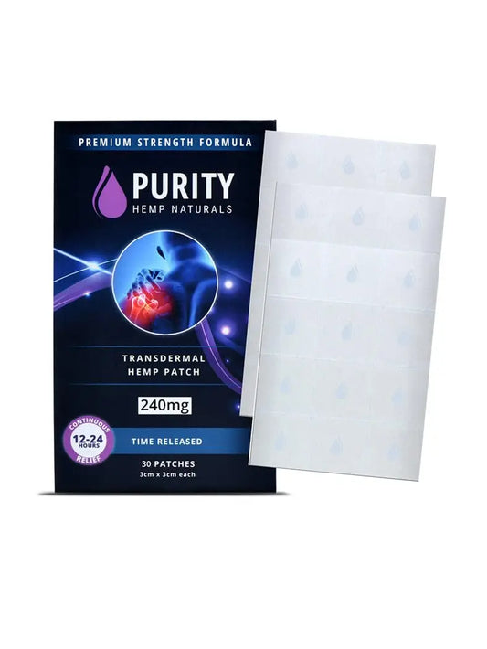Purity Hemp Naturals Body Discomfort Patch 240 mg - 30 ct (8 mg ea.) Lasts 24 Hours. Sweat & Water Resistant. Convenient & Discreet. For Use On Any Part Of The Body. Plant-Based Extended-Release Patch Purity Hemp NaturalsAU supplements