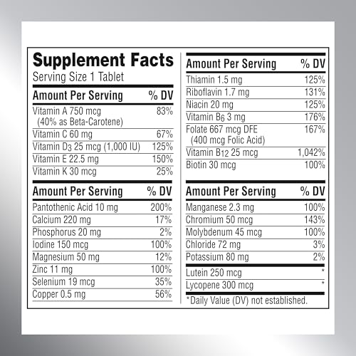 Centrum Silver Multivitamin for Adults 50 Plus, Multivitamin/Multimineral Supplement, Vitamin D3, B-Vitamins, Gluten Free Centrum Au supplements
