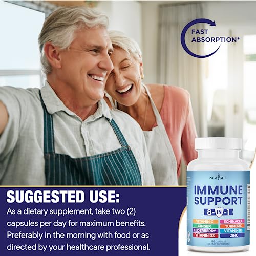 NEW AGE 8 in 1 Immune Support Booster Supplement with Echinacea, Vitamin C and Zinc NEW AGE Au supplements