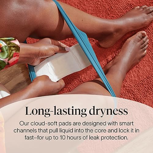 Cora Organic Cotton Topsheet Maxi Pads | Ultra Thin Period Pads with Wings | Maxi Overnight Cora Au supplements