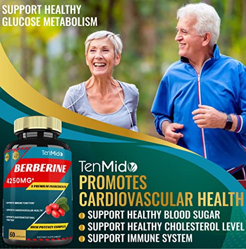 Berberine Extract Capsules 4250mg, 2 Months Supply & Ceylon, Milk Thistle, Turmeric Tenmido Au supplements