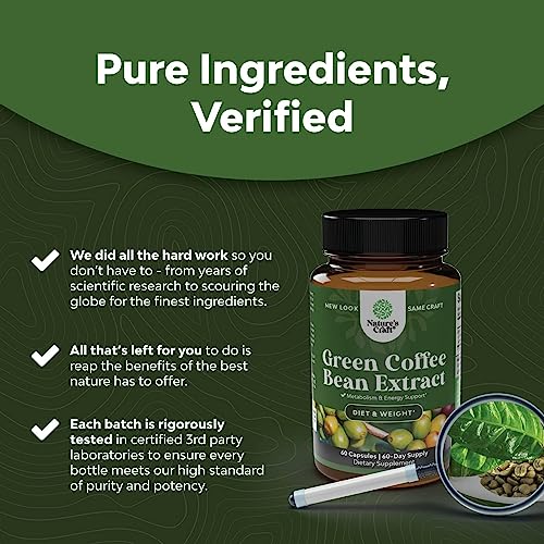 Pure Green Coffee Bean Extract Supplement – Best for Weight Loss Appetite Suppressant Natures Craft Au supplements