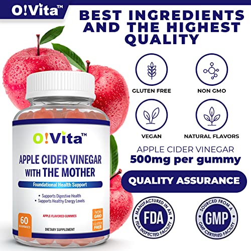 O!VITA Apple Cider Vinegar Gummies with The Mother, Gluten Free, Vegan, Made with Pomagranate O!VITA Au supplements
