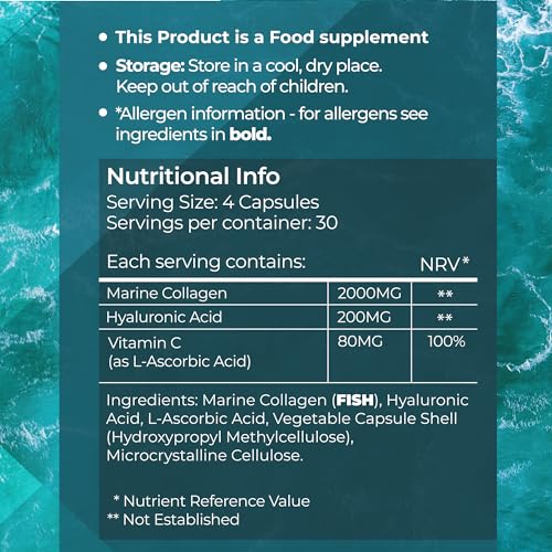 Fitimins Marine Collagen Capsules, 2000mg with Hyaluronic Acid & Vitamin C Fitimins Au supplements
