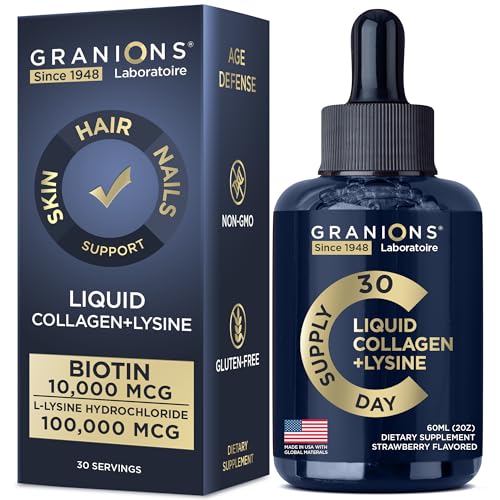 Liquid Collagen Peptides with Biotin and Lysine - Max Hair Skin and Nails Liquid Collagen Granions Au supplements