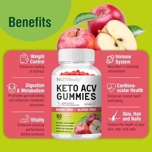 NutriKrisp Organic Keto ACV Gummy for Weight Loss - Sugar & Gluten Free Apple Cider NutriKrisp Au supplements
