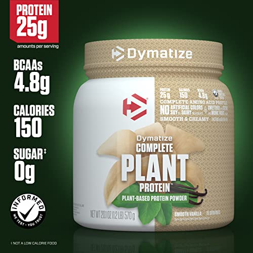 Dymatize Vegan Plant Protein, Smooth Vanilla, 25g Protein, 4.8g BCAAs, Complete Dymatize Au supplements