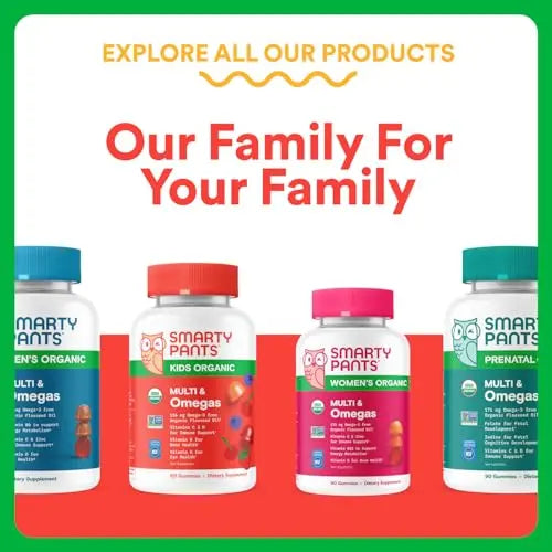 SmartyPants Organic Kids Multivitamin Gummies: Omega 3 (ALA), Vitamin D3, C, Vitamin B12, B6, A, K & Zinc for Immune Support, Biotin SmartyPants Au supplements