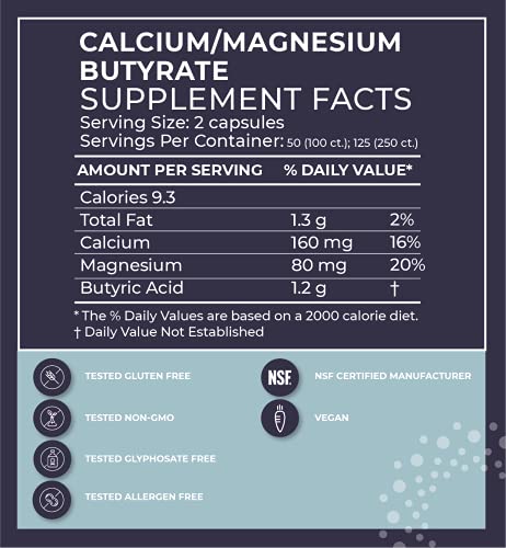 BodyBio Butyrate with Calcium & Magnesium - Supports Healthy Digestion, Gut & Microbiome BodyBio Au supplements