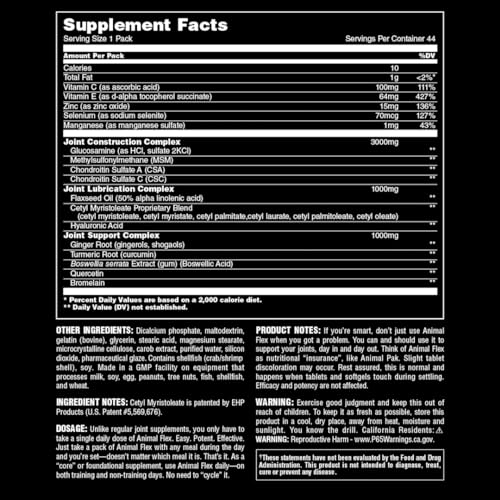 Animal Flex –Complete Joint Support Supplement – Contains Turmeric Root Curcumin Animal Au supplements
