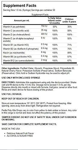 Pedia Poly-Vite Drops 1 2/3 fl Ounce Liquid B Protected Au supplements
