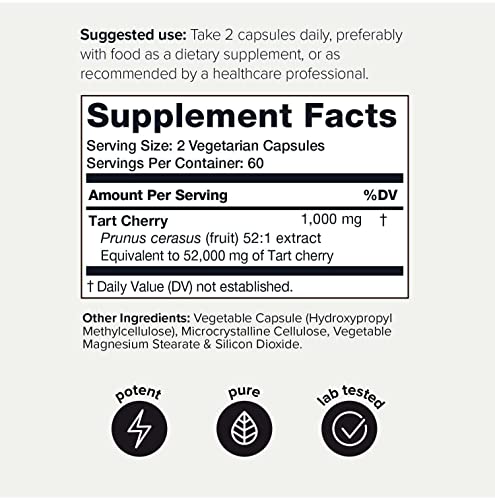 Toniiq Ultra High Strength Tart Cherry Capsules - 52,000mg 52x Concentrated Extract Toniiq Au supplements