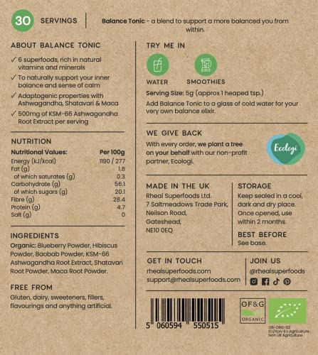 Rheal Balance Tonic 150g | 30 Servings | for Your Daily Balance with Superfoods Rheal Au supplements
