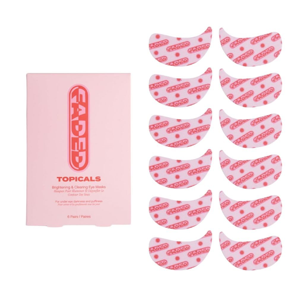 Topicals Faded Brightening Under Eye Masks | Patches to Depuff, Hydrate, Brighten and Cool | Reduce Dark Circles and Fine Lines | Contains Kojic Acid, Caffeine and Niacinamide (Set of 6) Topicals Au supplements